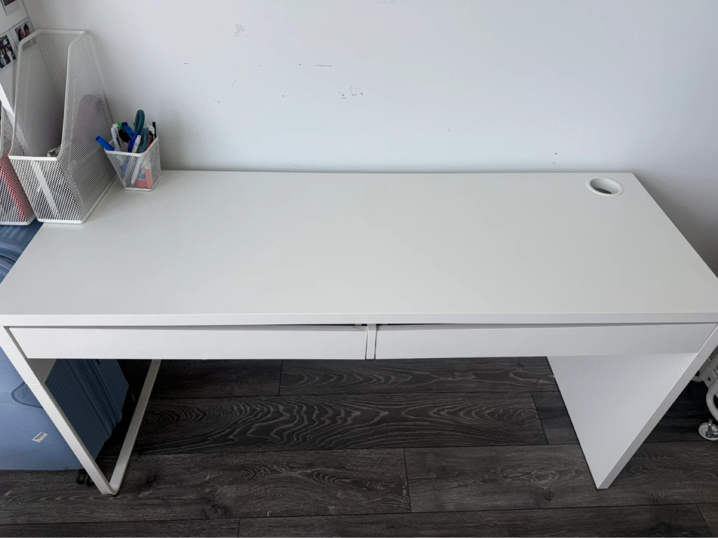 White IKEA Desk with Drawers