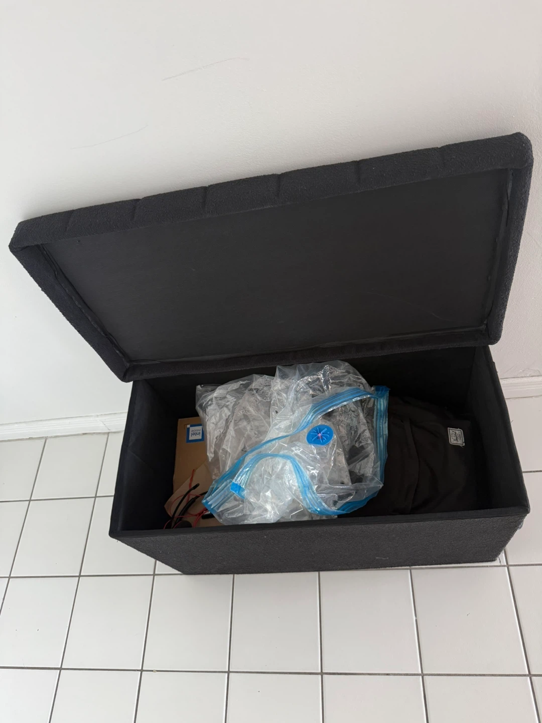 Foldable Storage Ottoman / Bench – Black | Sit, Store & Style! - photo 2