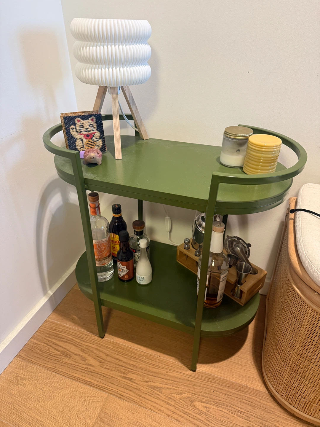 Green Two-Tier Bar Cart - photo 2