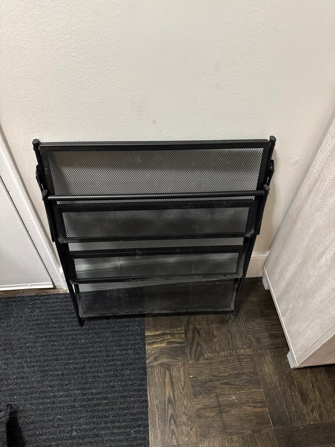 3-Tier Black Mesh Shoe Rack - photo 2