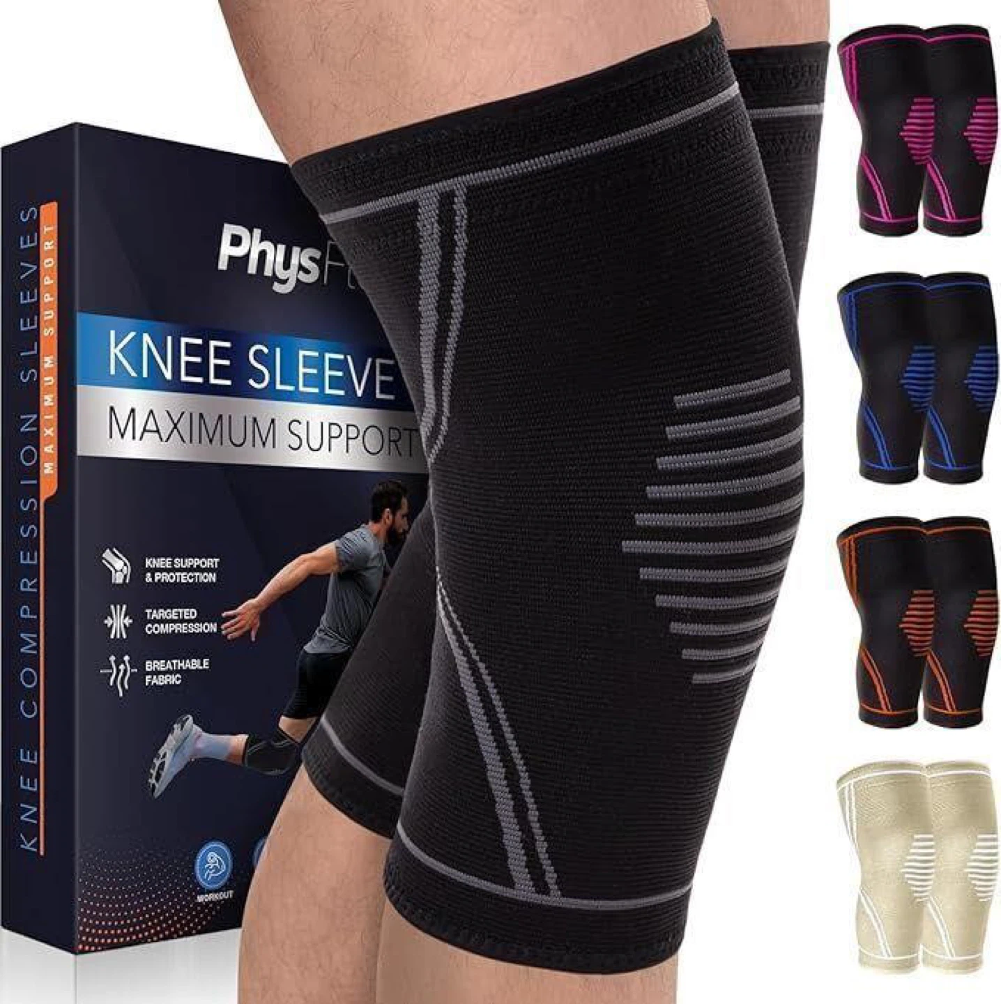 PhysioFlex Knee Sleeve - Maximum Support Compression