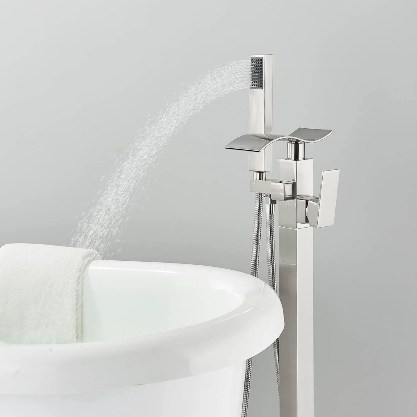 Waterfall Tub Faucet with Handheld Shower - photo 2