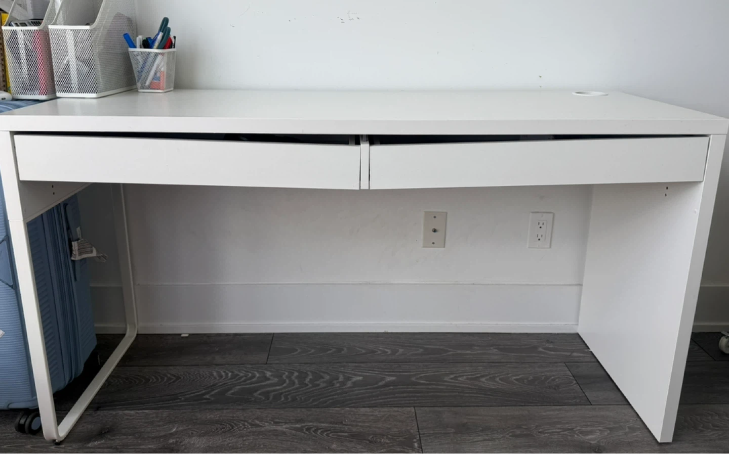 White IKEA Desk with Drawers - photo 2