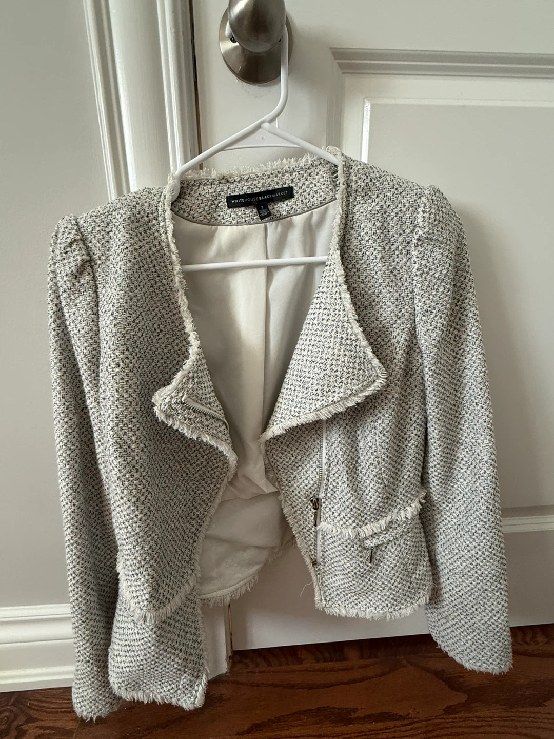 White House Black Market Tweed Cropped Jacket Size 6