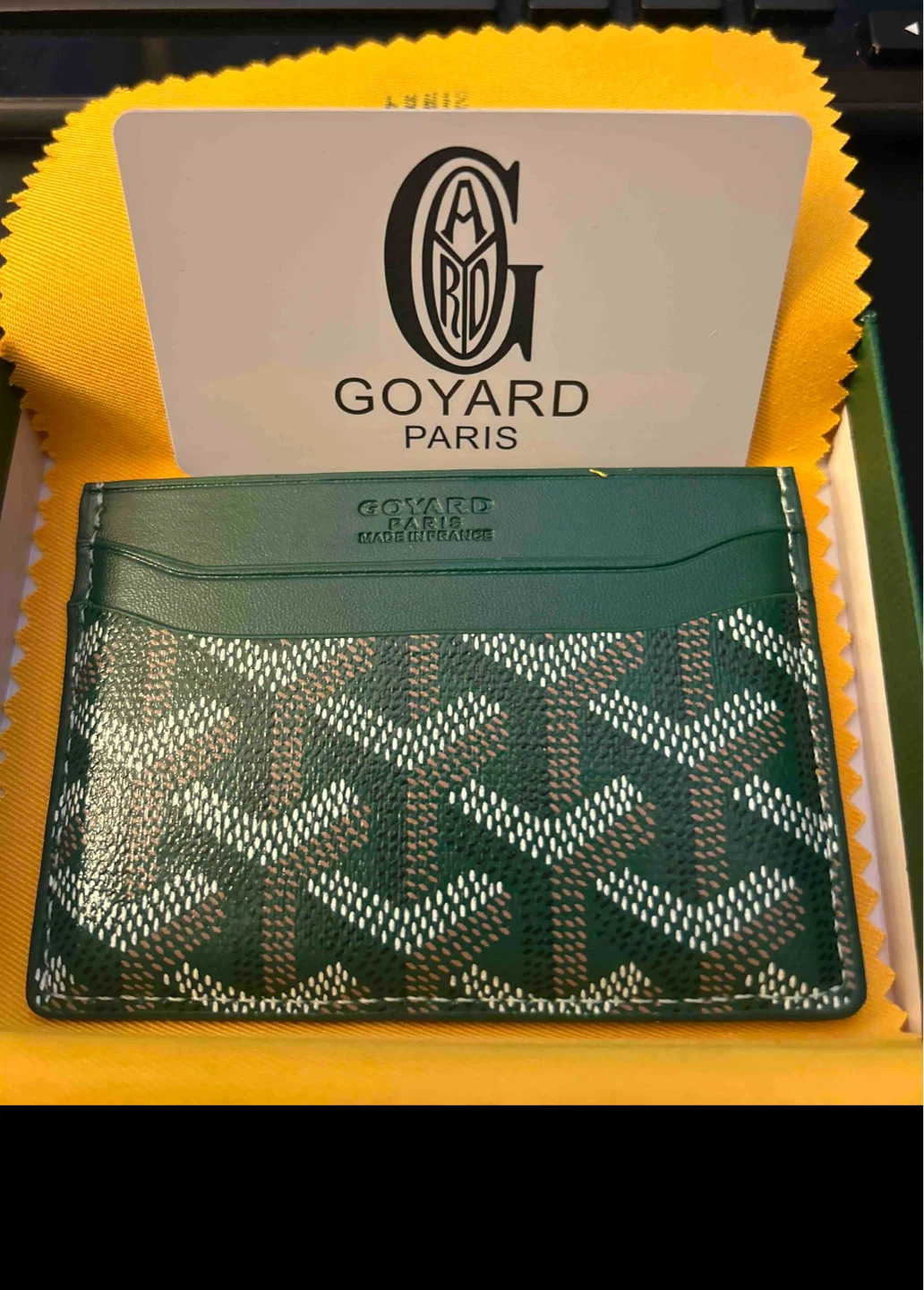 Goyard Green Monogram Card Holder