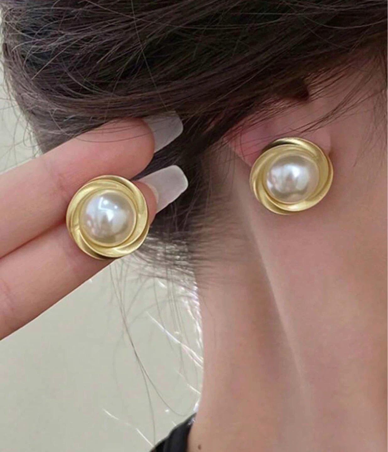 5-Pair Gold & Pearl Earring Set - photo 3