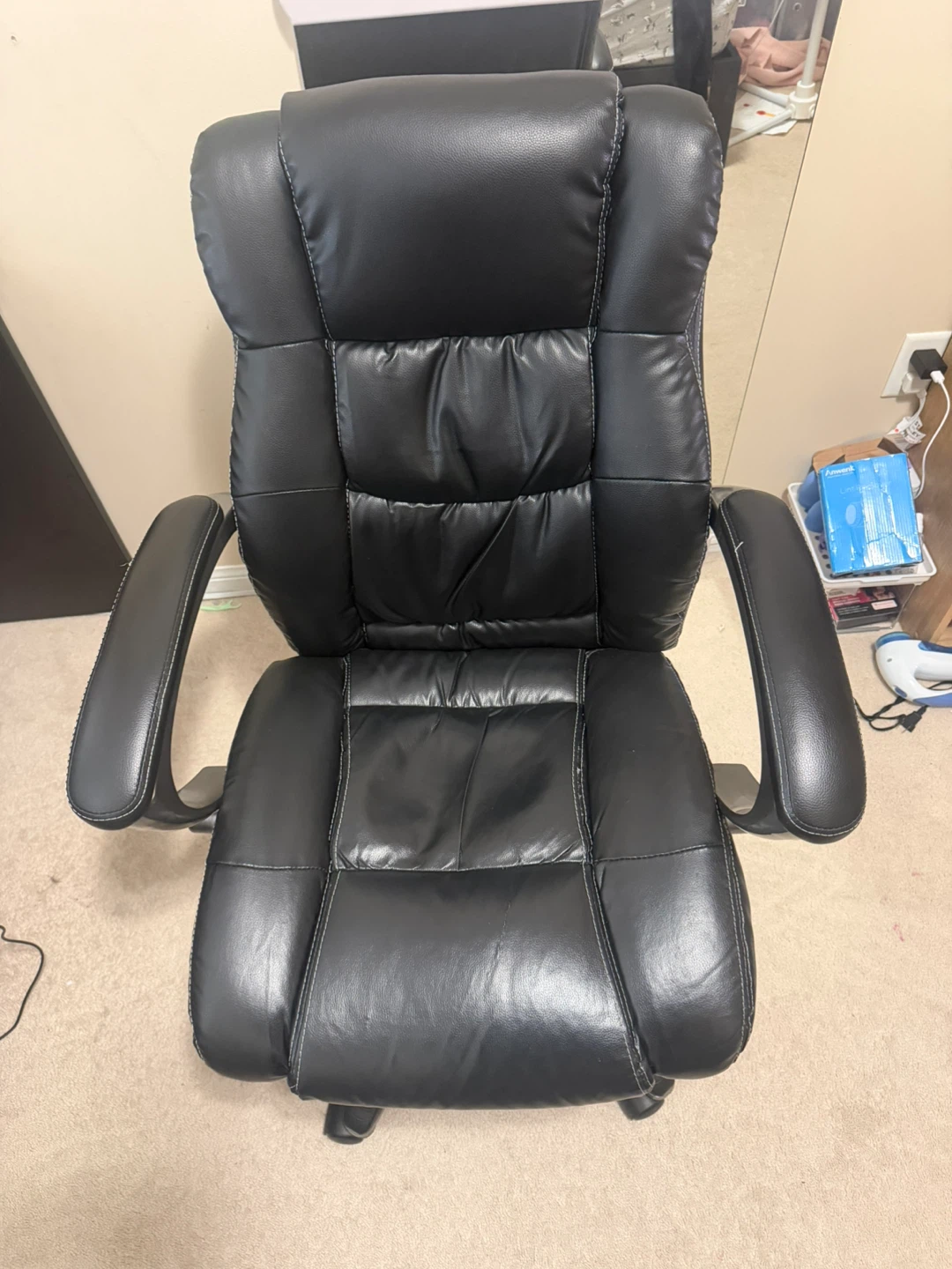 Black Faux Leather Executive Office Chair