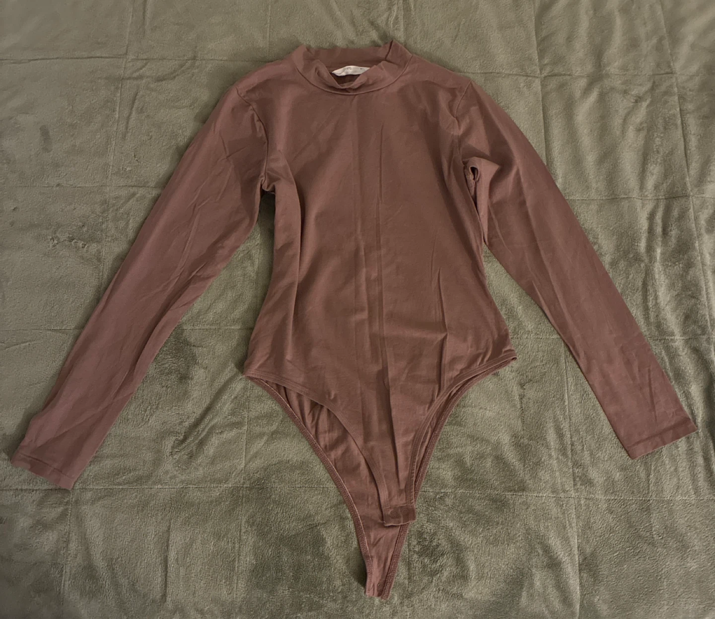 Nude Mock Neck Long Sleeve Bodysuit