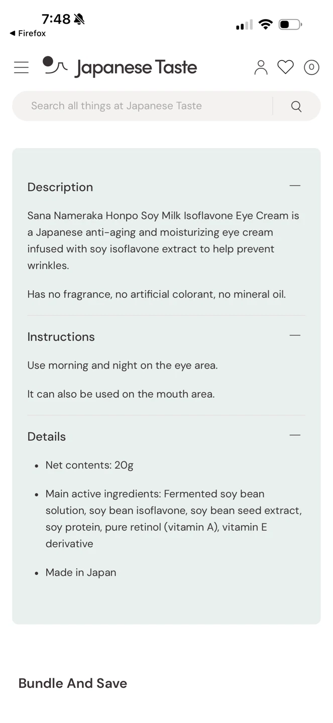 Sana Nameraka Honpo Soy Milk Isoflavone Eye Cream 20g - photo 4