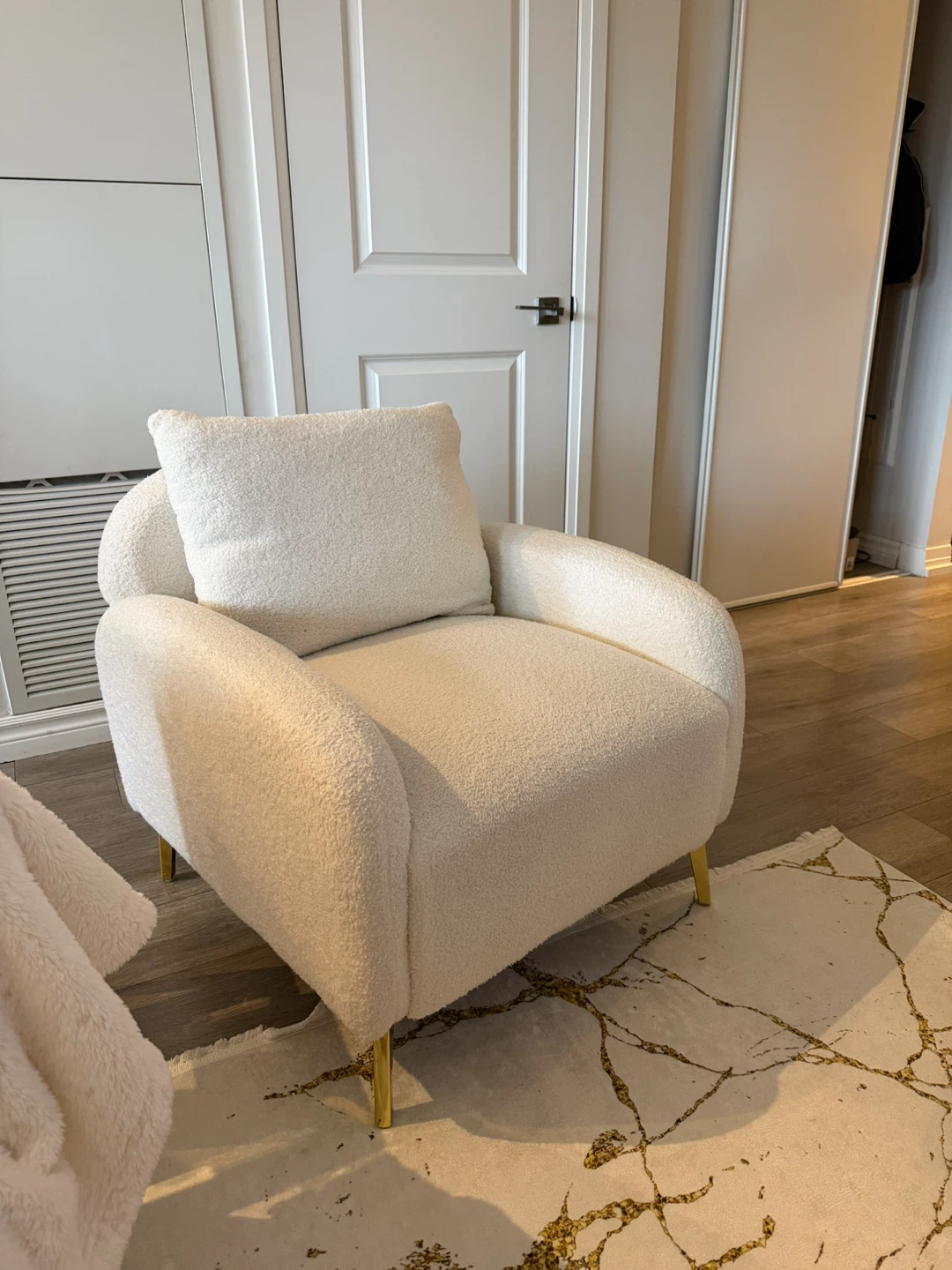 Cream Bouclé Armchair