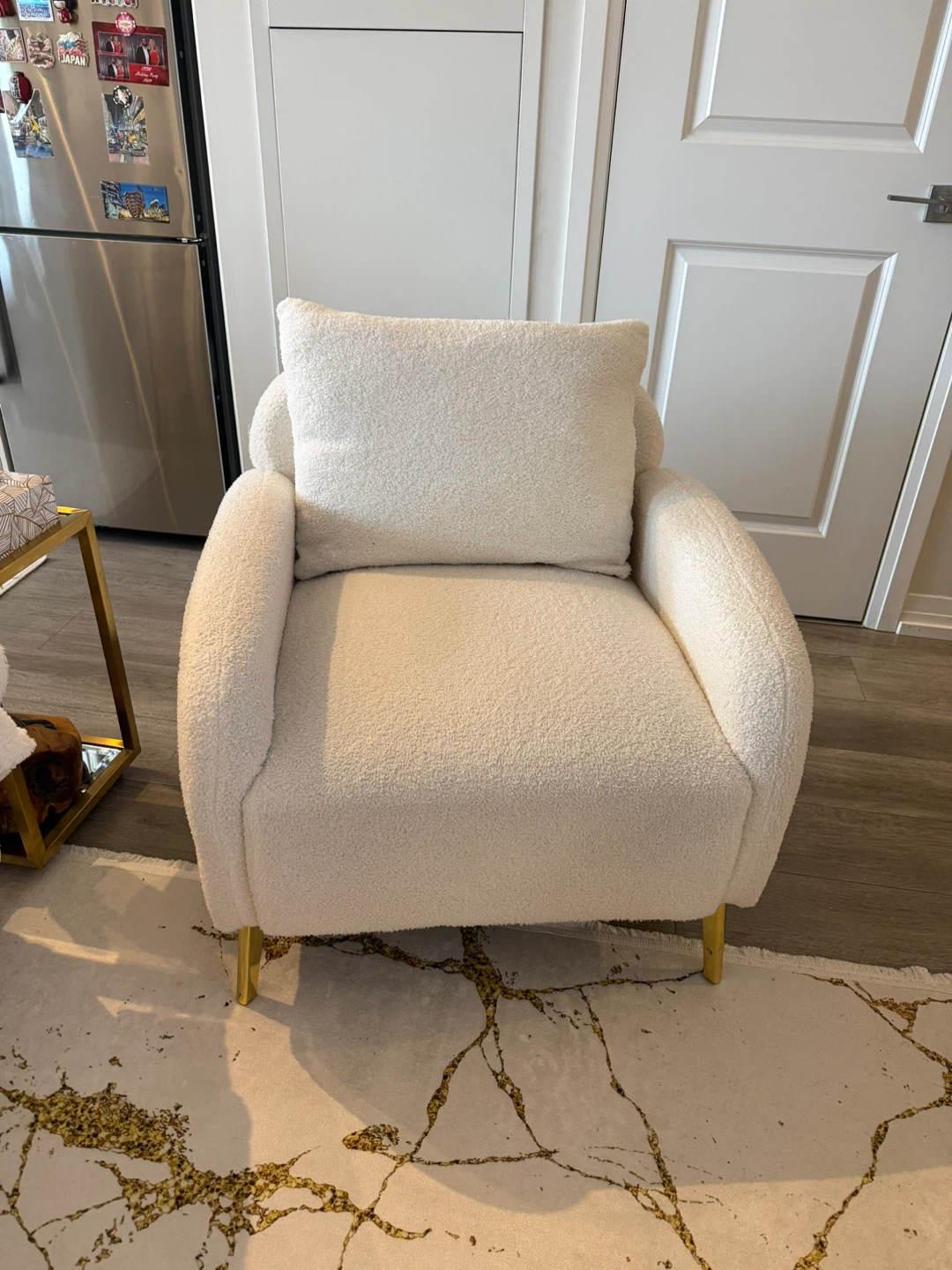 Cream Bouclé Armchair - photo 2
