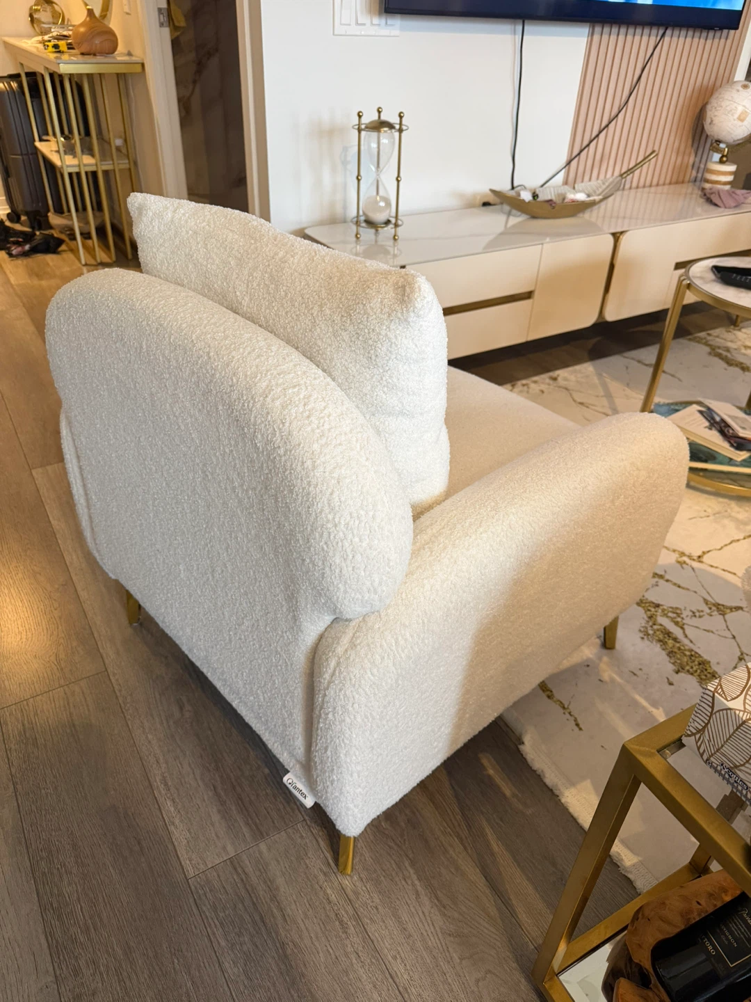 Cream Bouclé Armchair - photo 4