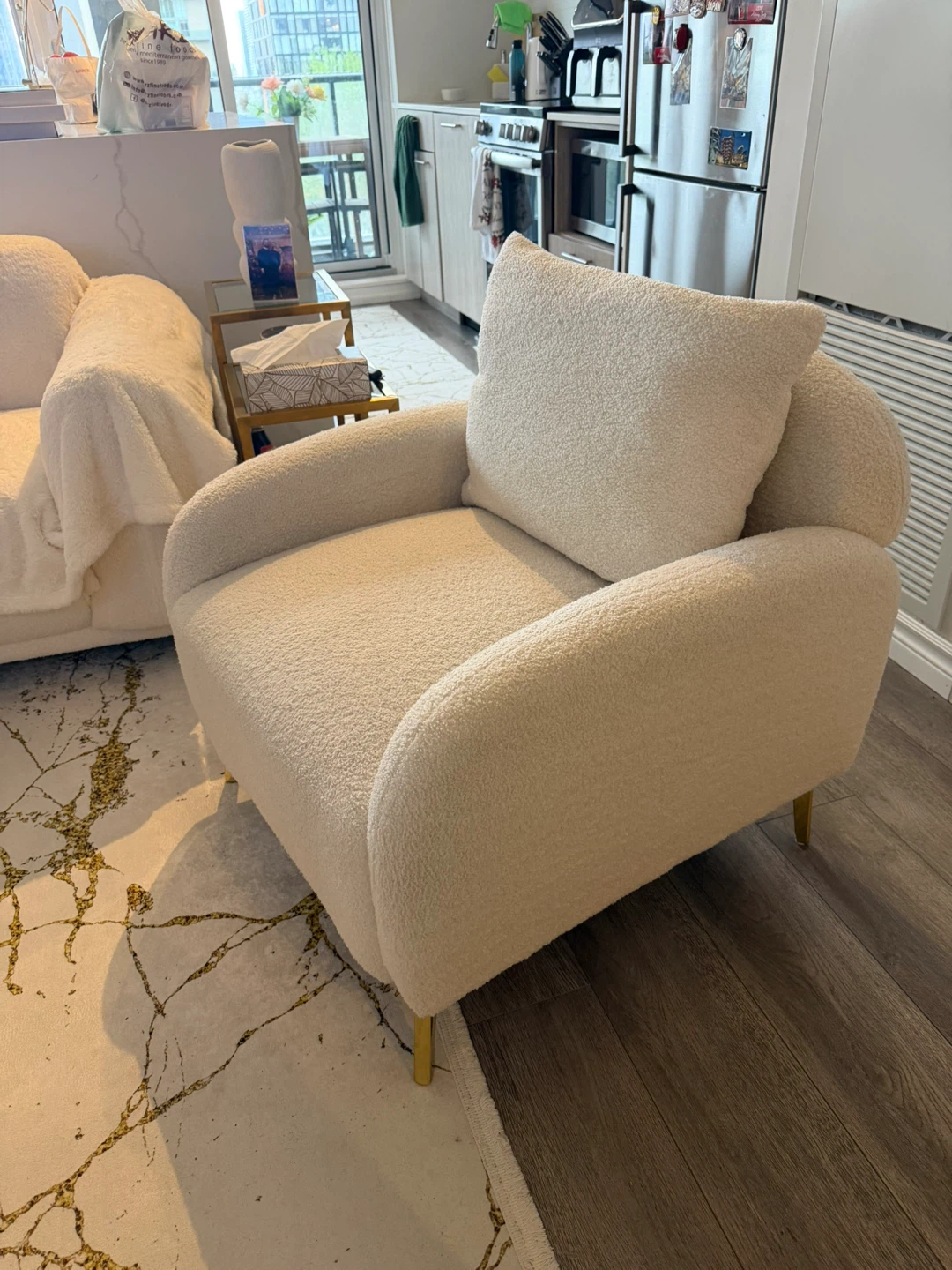 Cream Bouclé Armchair - photo 3
