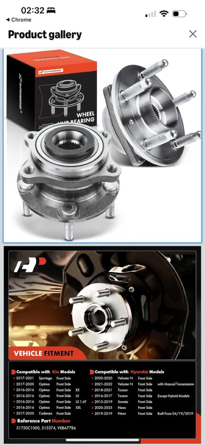 A-Premium Front Wheel Bearing & Hub Assembly 🔥