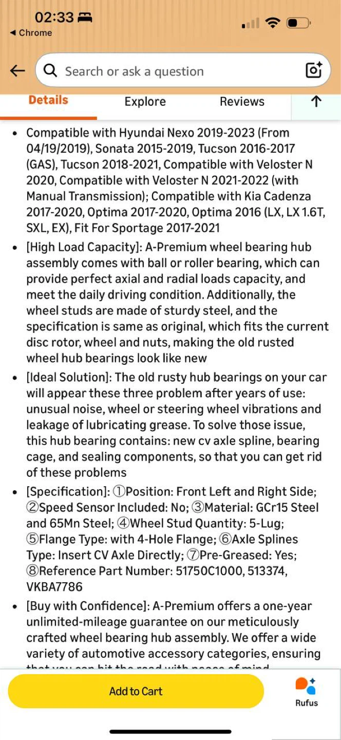 A-Premium Front Wheel Bearing & Hub Assembly 🔥 - photo 5
