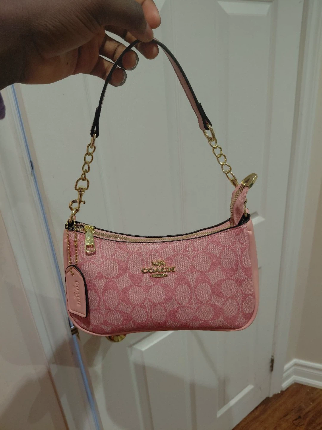Coach Pink Signature Mini Shoulder Bag