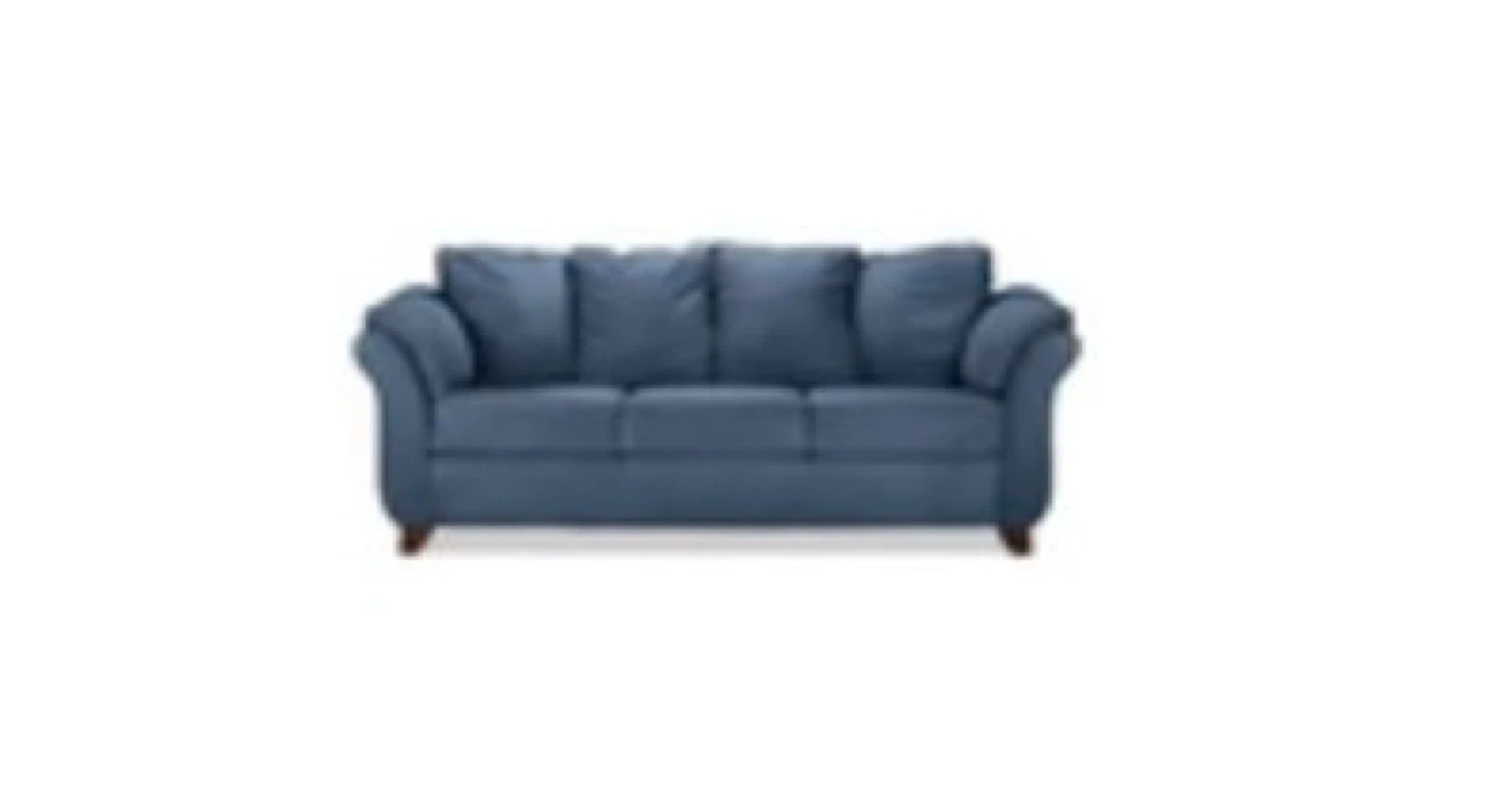 Blue Sofa with Plush Cushions