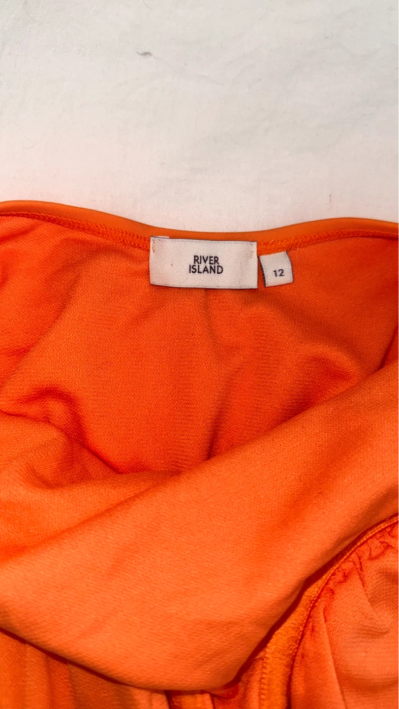 River Island Orange Swimsuit with Gold Chain Detail - Size 12 - photo 3