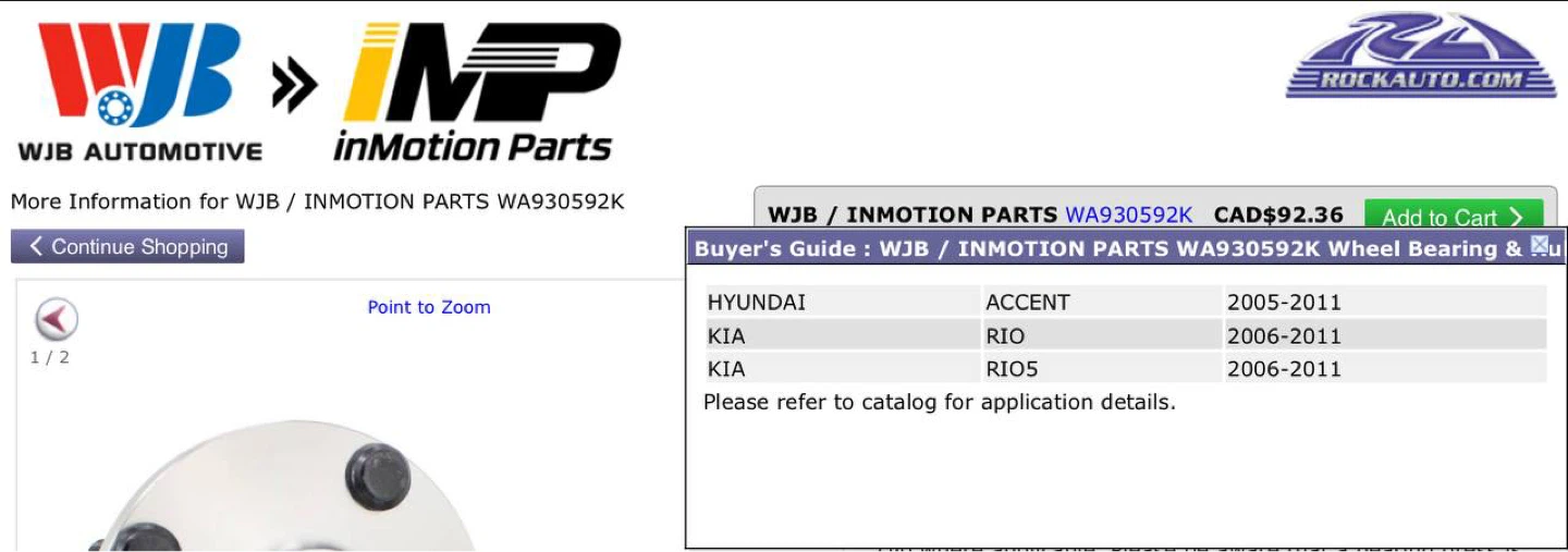 WJB / InMotion Parts WA930592K Wheel Bearing & Hub Kit 🔥 - photo 2