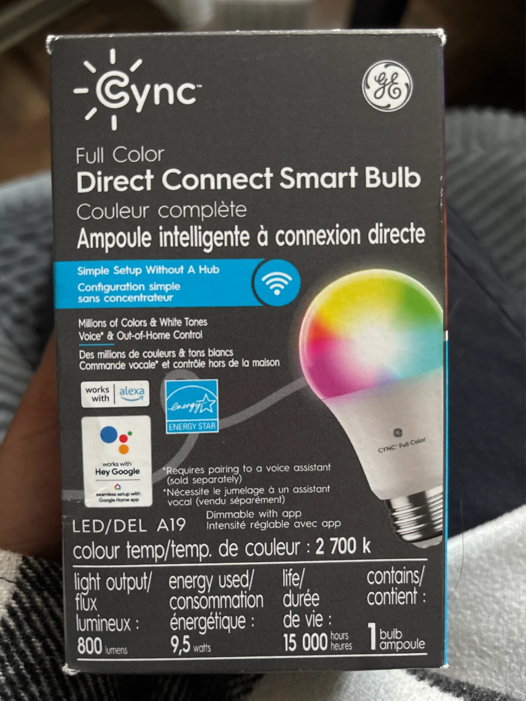 GE Cync Full Color Direct Connect Smart Bulb LED A19