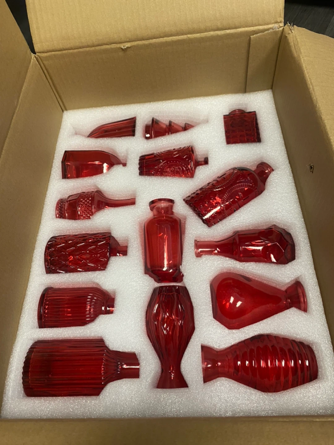Red Glass Vases