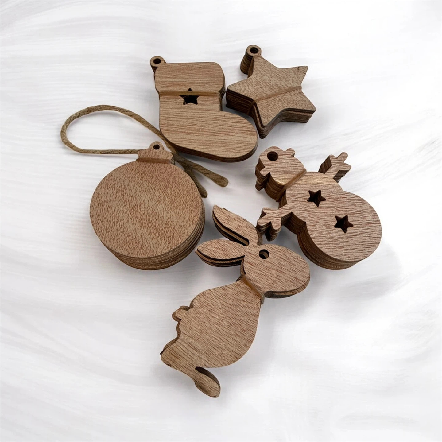Wooden Christmas Ornaments Set