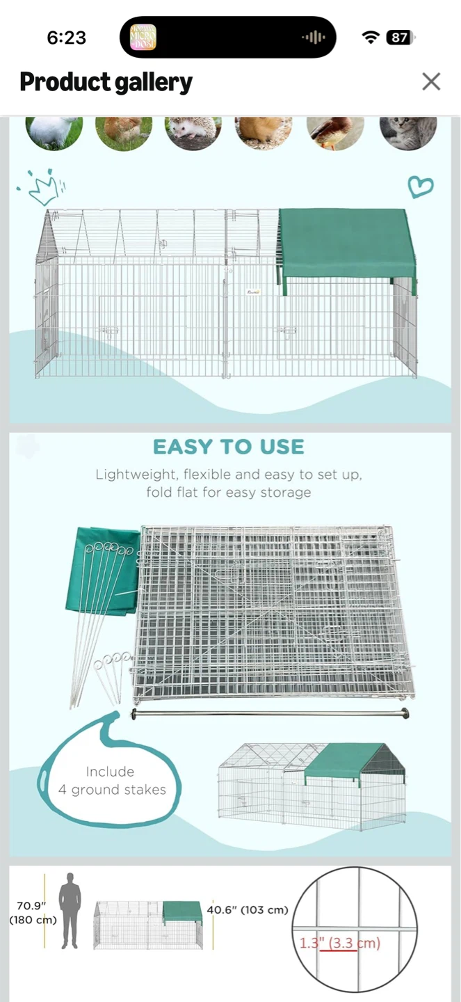 PawHut Large Outdoor Pet Playpen - photo 3