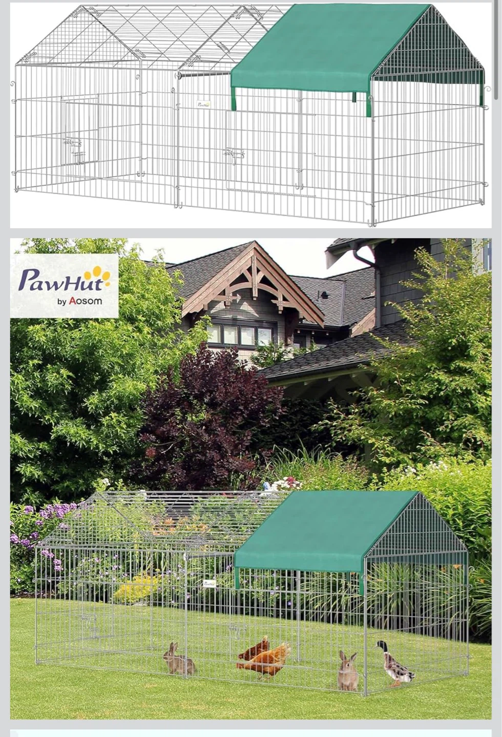 PawHut Large Outdoor Pet Playpen