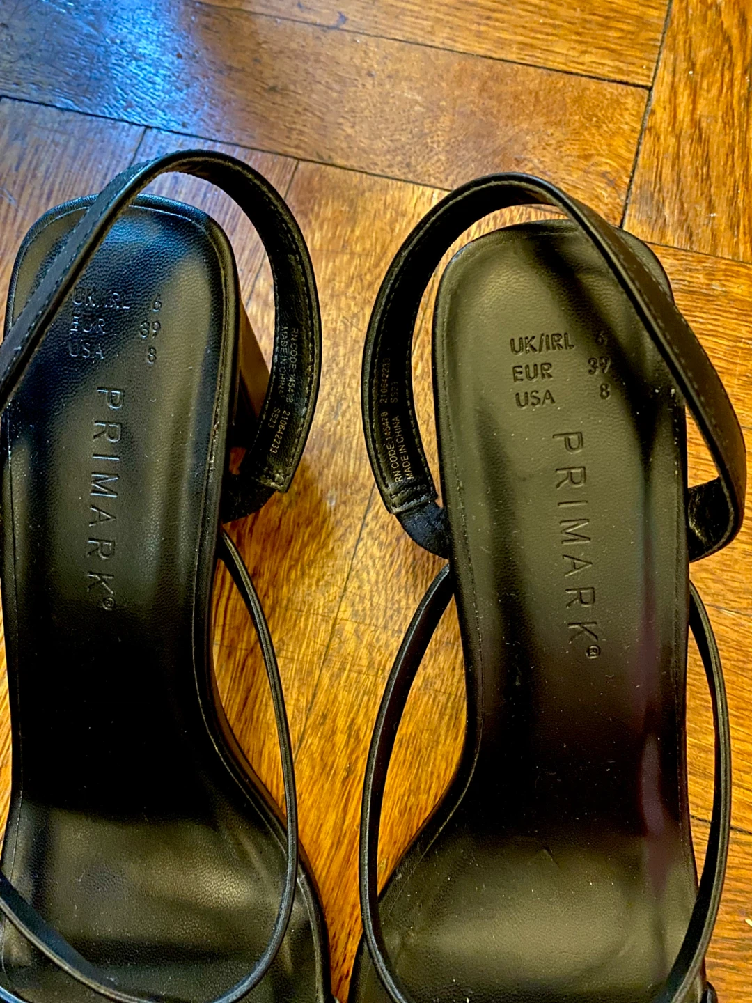 Primark Black Strappy Block Heels - Size 8 - photo 2