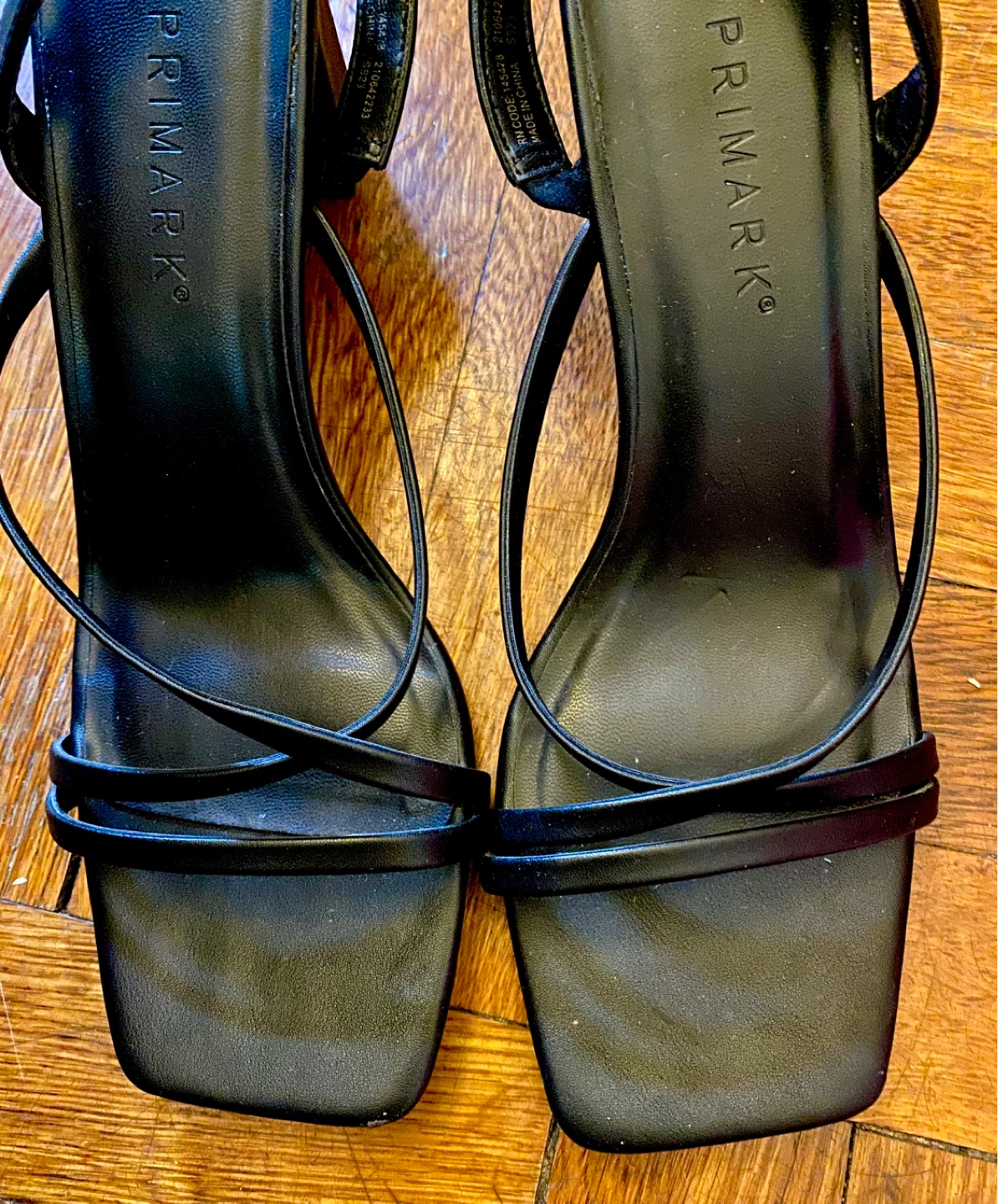 Primark Black Strappy Block Heels - Size 8 - photo 3