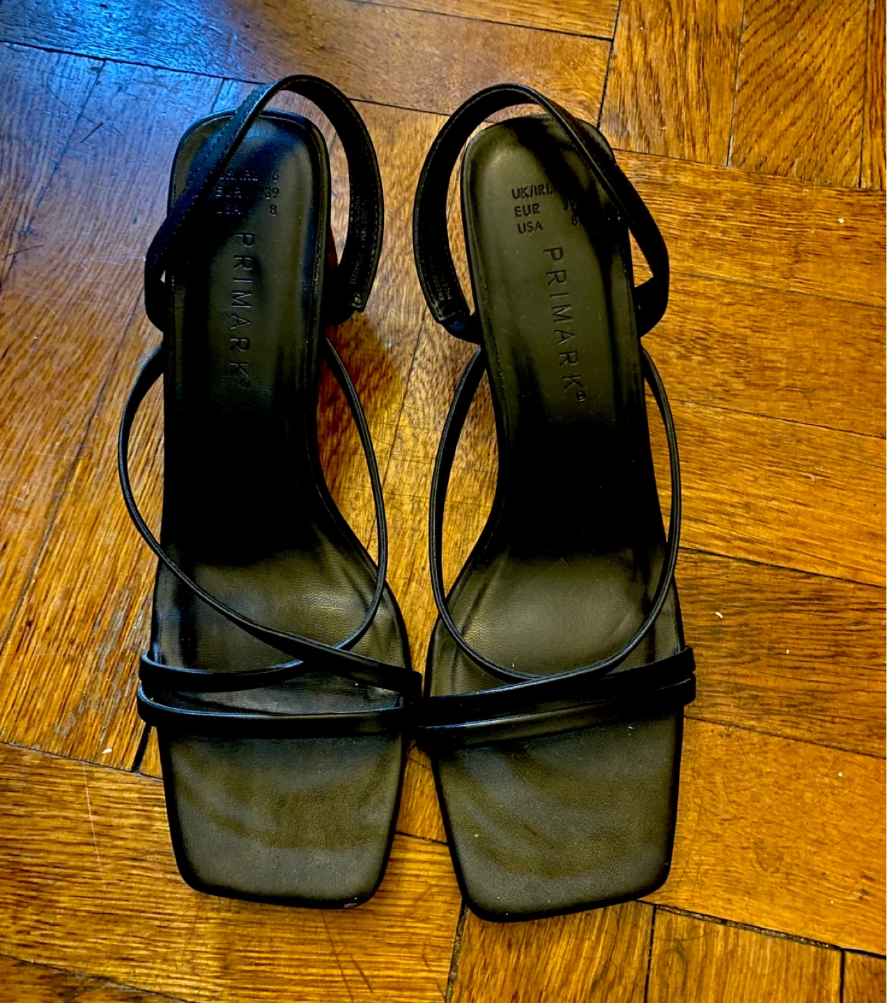 Primark Black Strappy Block Heels - Size 8 - photo 5