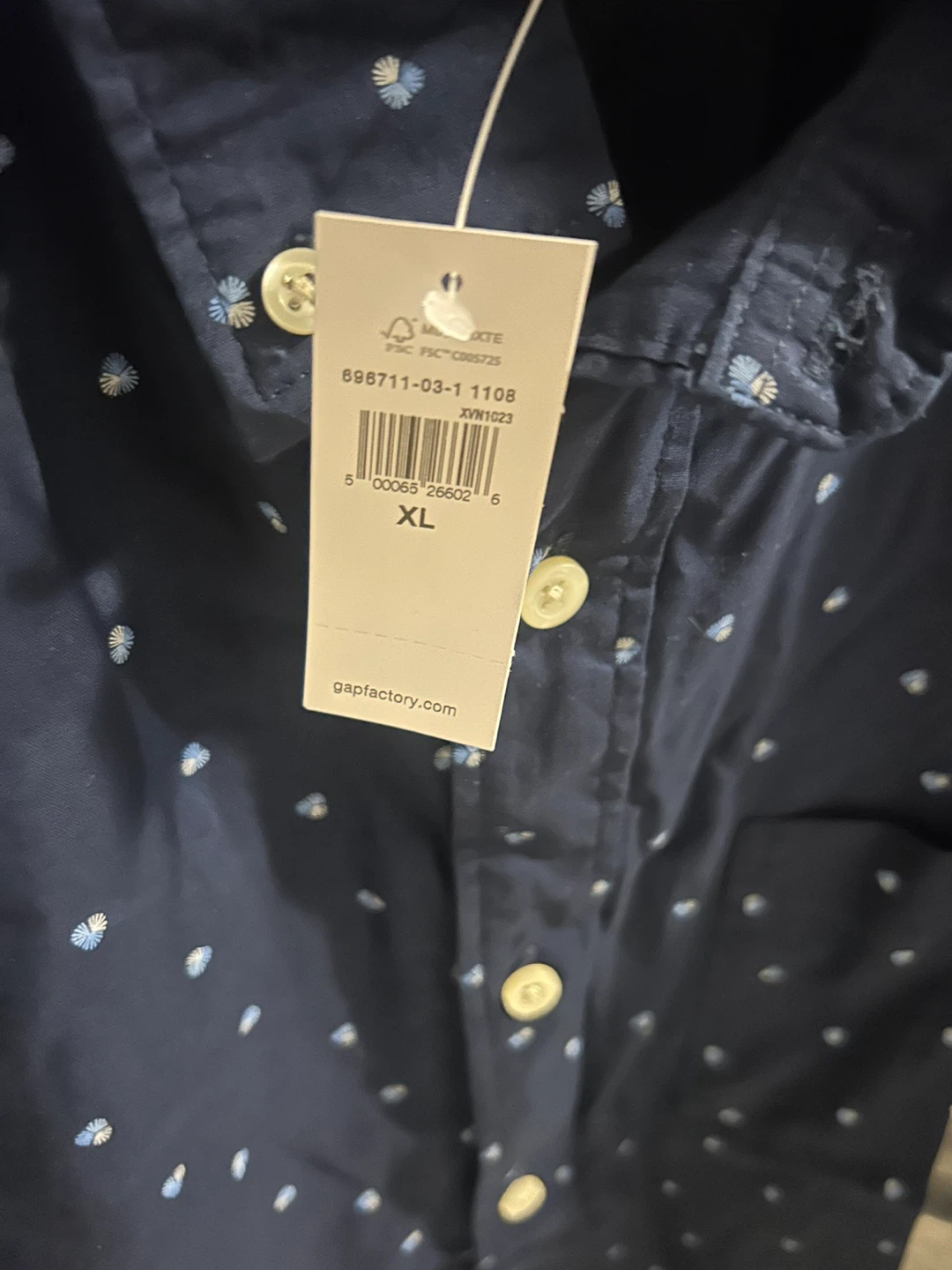 GAP Men's XL Long Sleeve Shirt - Navy - photo 2