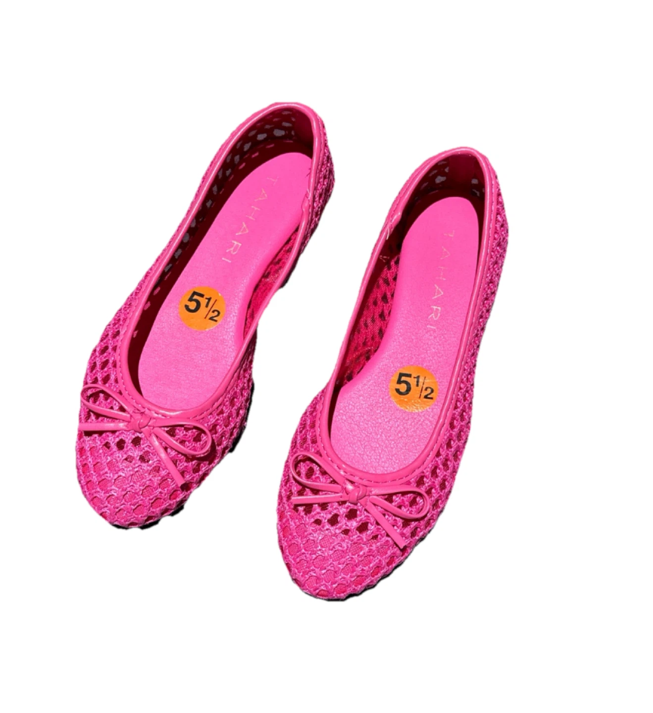 Tahari Pink Woven And Mesh Ballet Flats - Size 5.5 - photo 2