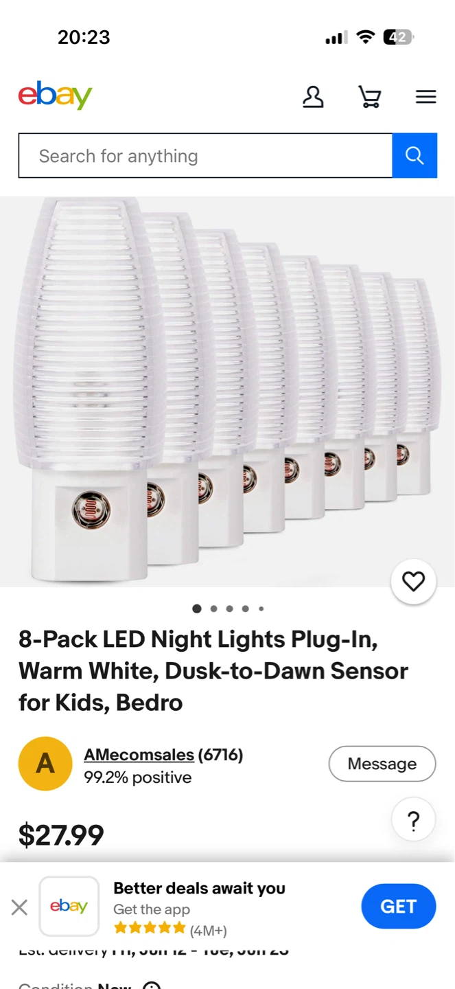 Emotionlite 8-pack LED Night lights - 2 boxes