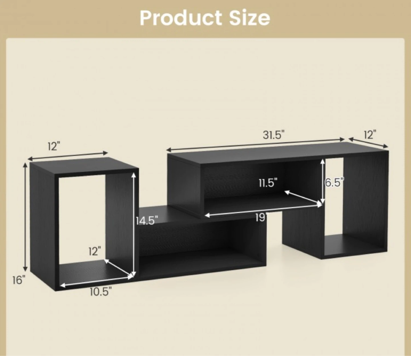 Black TV Console Stand - HV10622 - photo 5