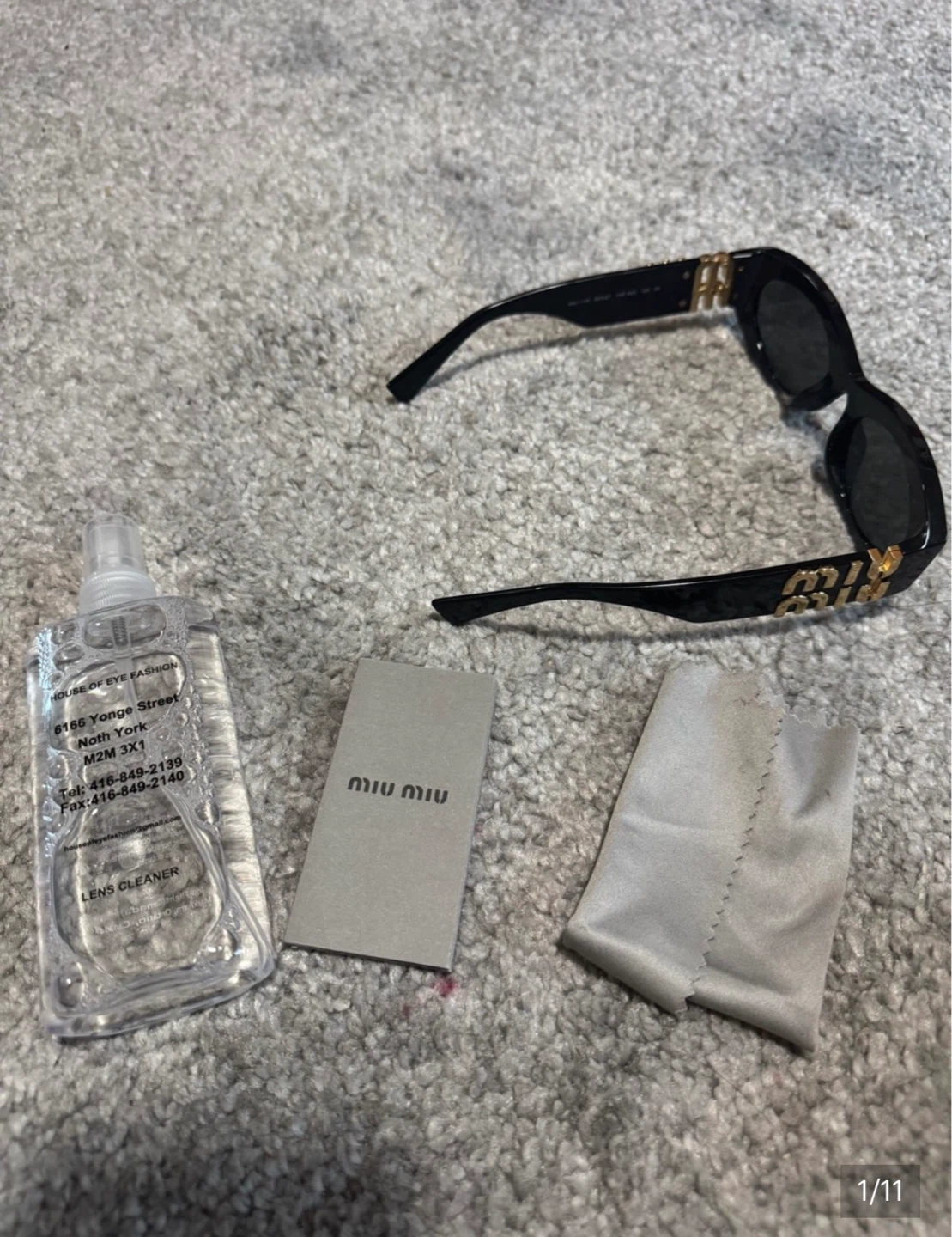 Miu Miu Sunglasses Black with Gold Embellishments