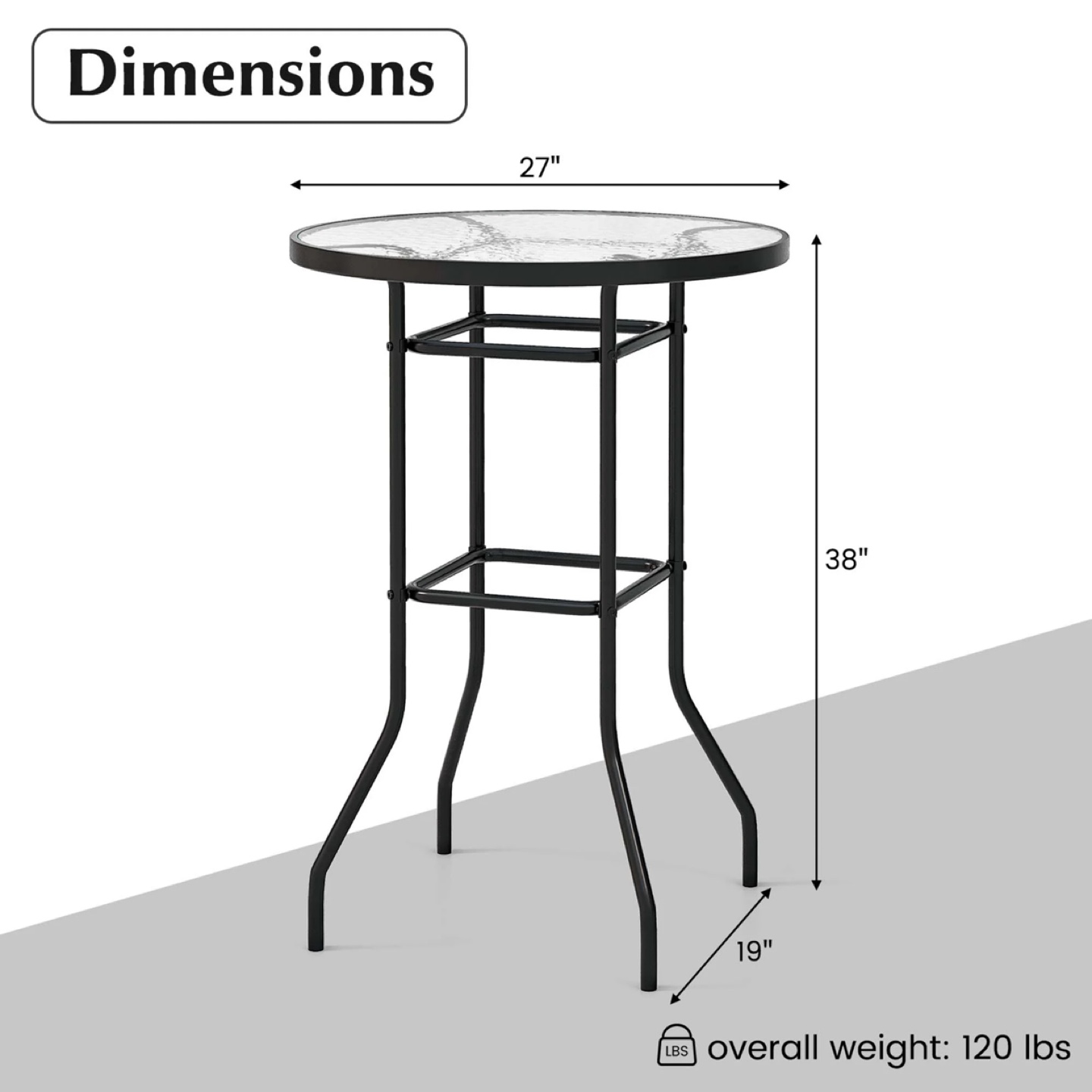 Glass Top Bistro Table - photo 3