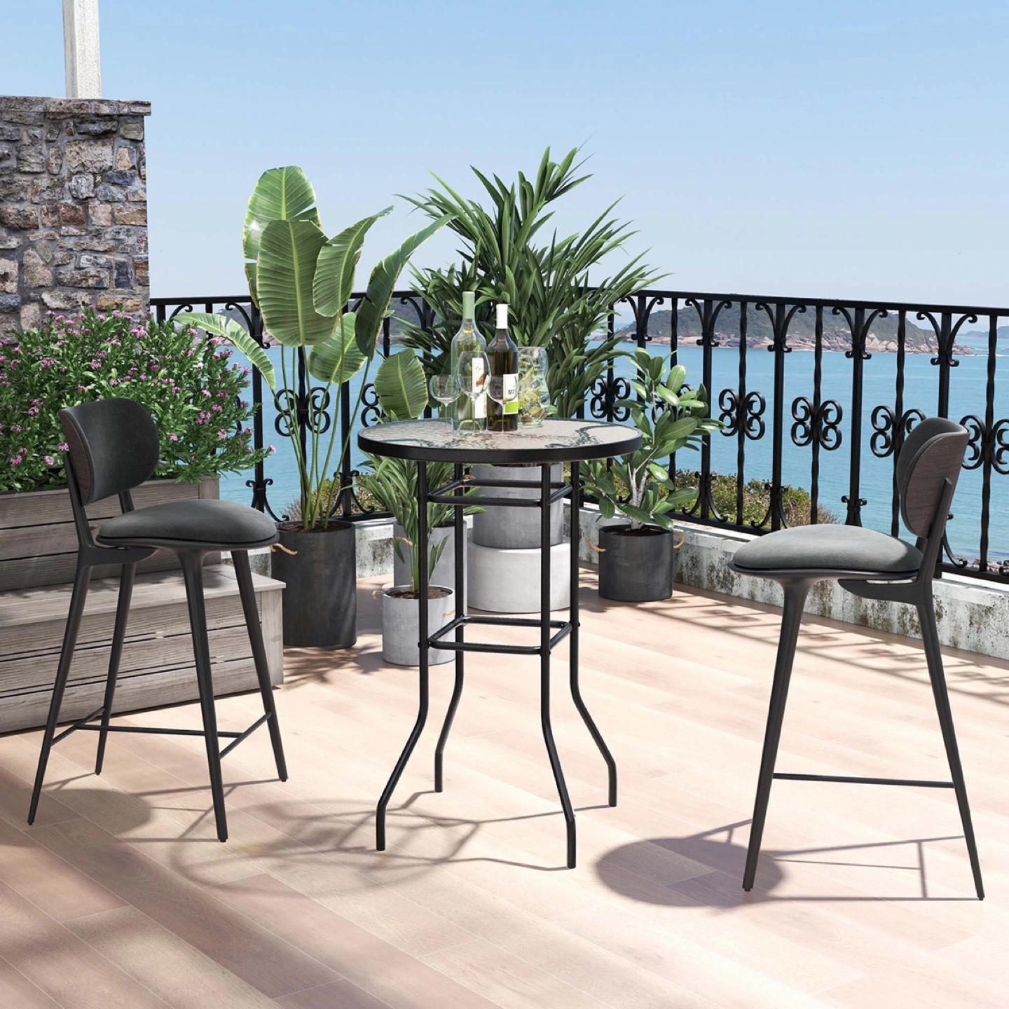 Glass Top Bistro Table - photo 4