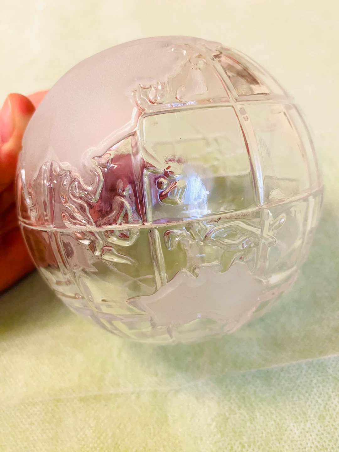 Glass Etched World Globe Sphere Decor - photo 4