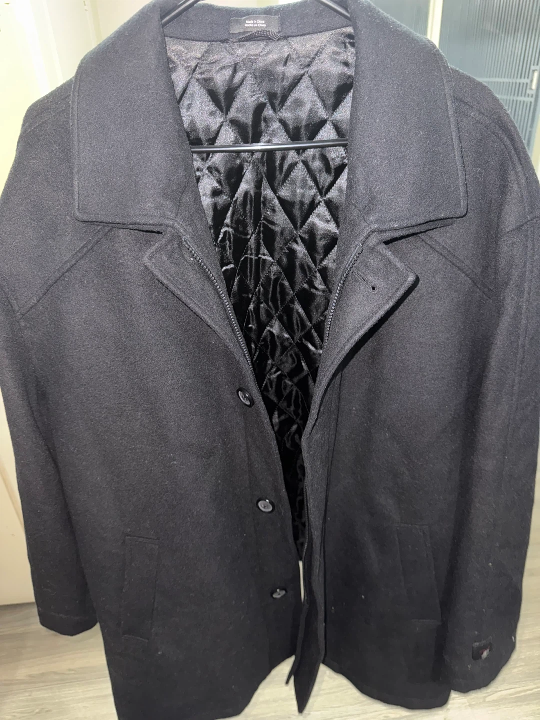 JF Ferrer Black Wool Blend Coat