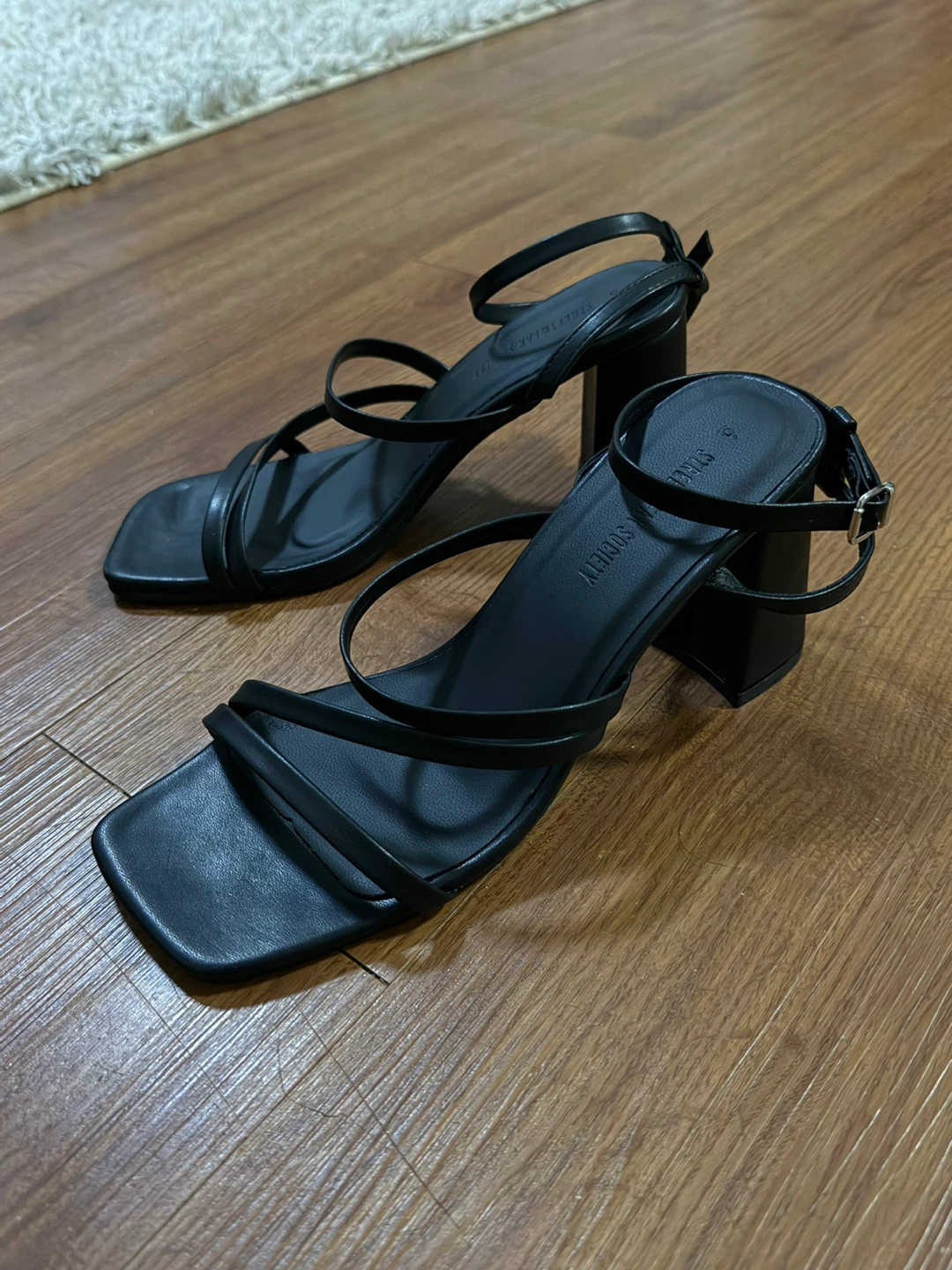 Black Strappy Block Heels - photo 2