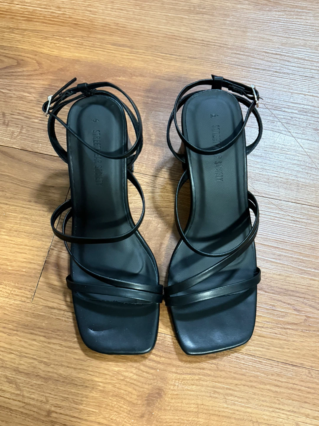 Black Strappy Block Heels - photo 3