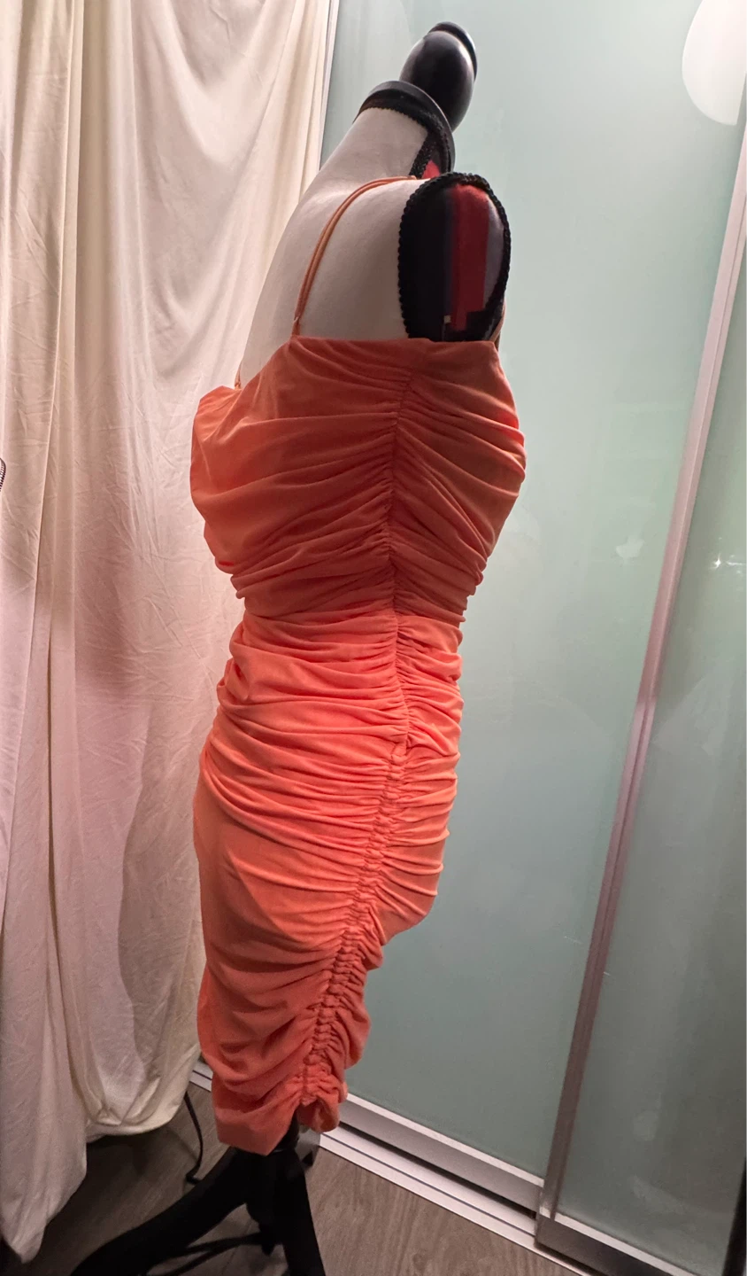 Wilfred Orange Ruched Mini Dress - photo 2