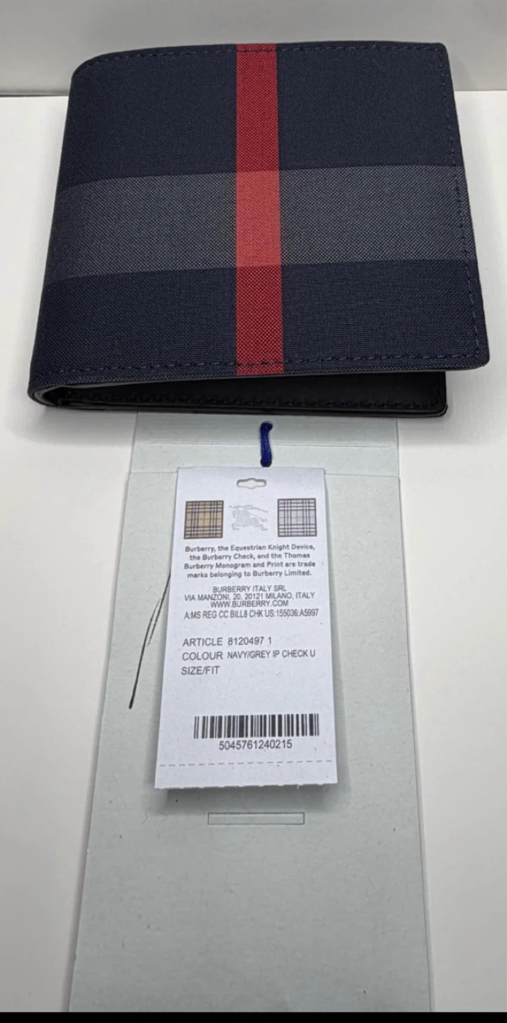 Burberry Bi-fold Wallet - Navy/Grey/Red - photo 3