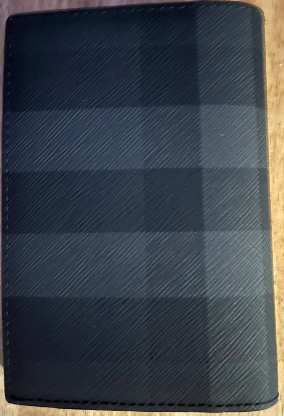 Burberry Black Plaid Passport Holder