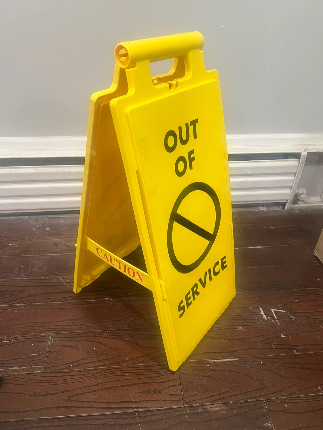 Yellow 'Out of Service' Caution Sign - photo 2