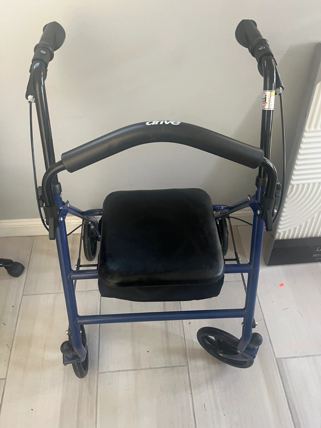 Drive Medical Blue Folding Walker with Seat