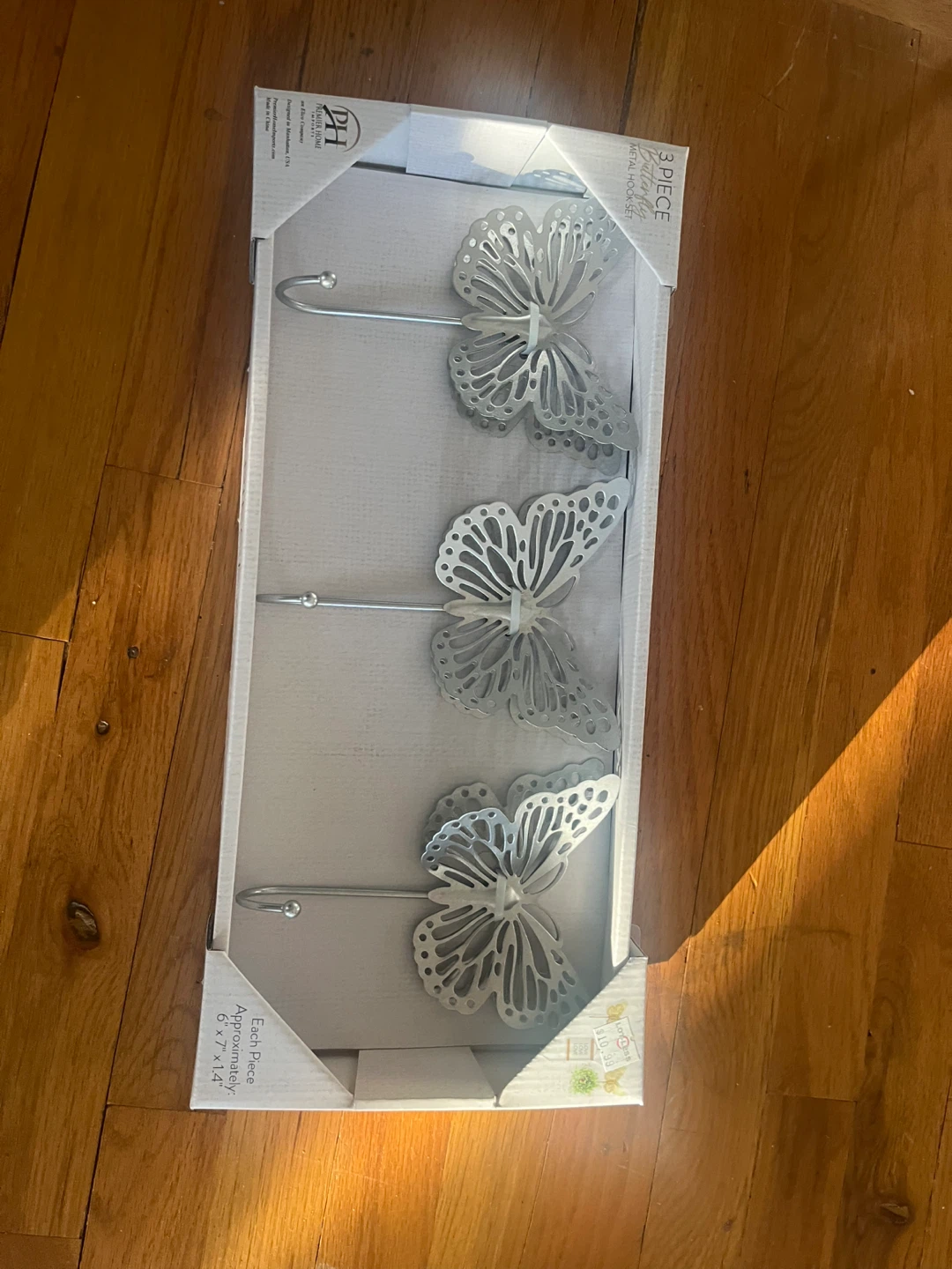 3 Piece Butterfly Metal Wall Hooks