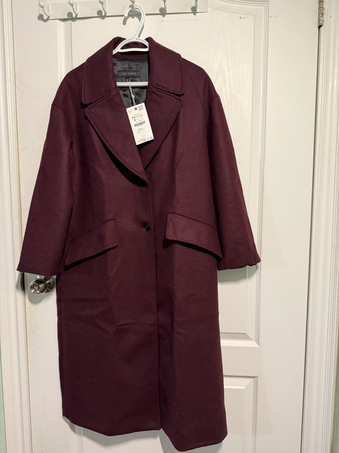 ZARA Oversized Wool Coat - Burgundy - photo 5