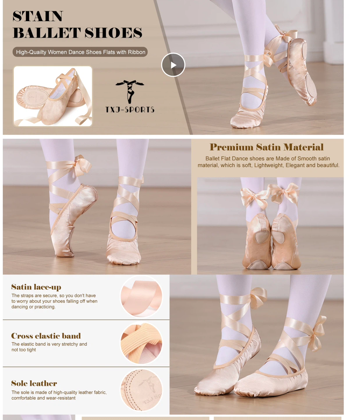 New kids Ballet Dance Shoes Size 8.5 toddler - photo 2